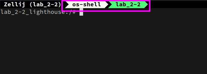Zellij tabs with names os-shell and lab_2-2